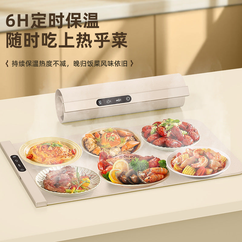 New cross-border foldable silicone warming plate, autumn and winter food heating pad, multi-functional digital display dining table heat preservation board