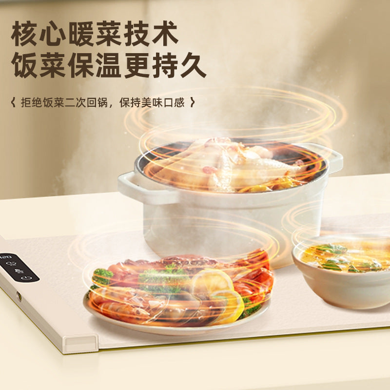New cross-border foldable silicone warming plate, autumn and winter food heating pad, multi-functional digital display dining table heat preservation board